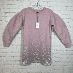 7 for All Mankind Girls XL Quilted Sweater Dress, Pinkish Violet Ice NWT